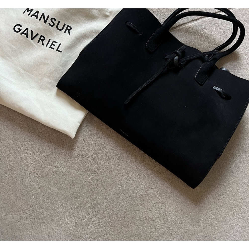 Black Suede Mansur Gavriel bag